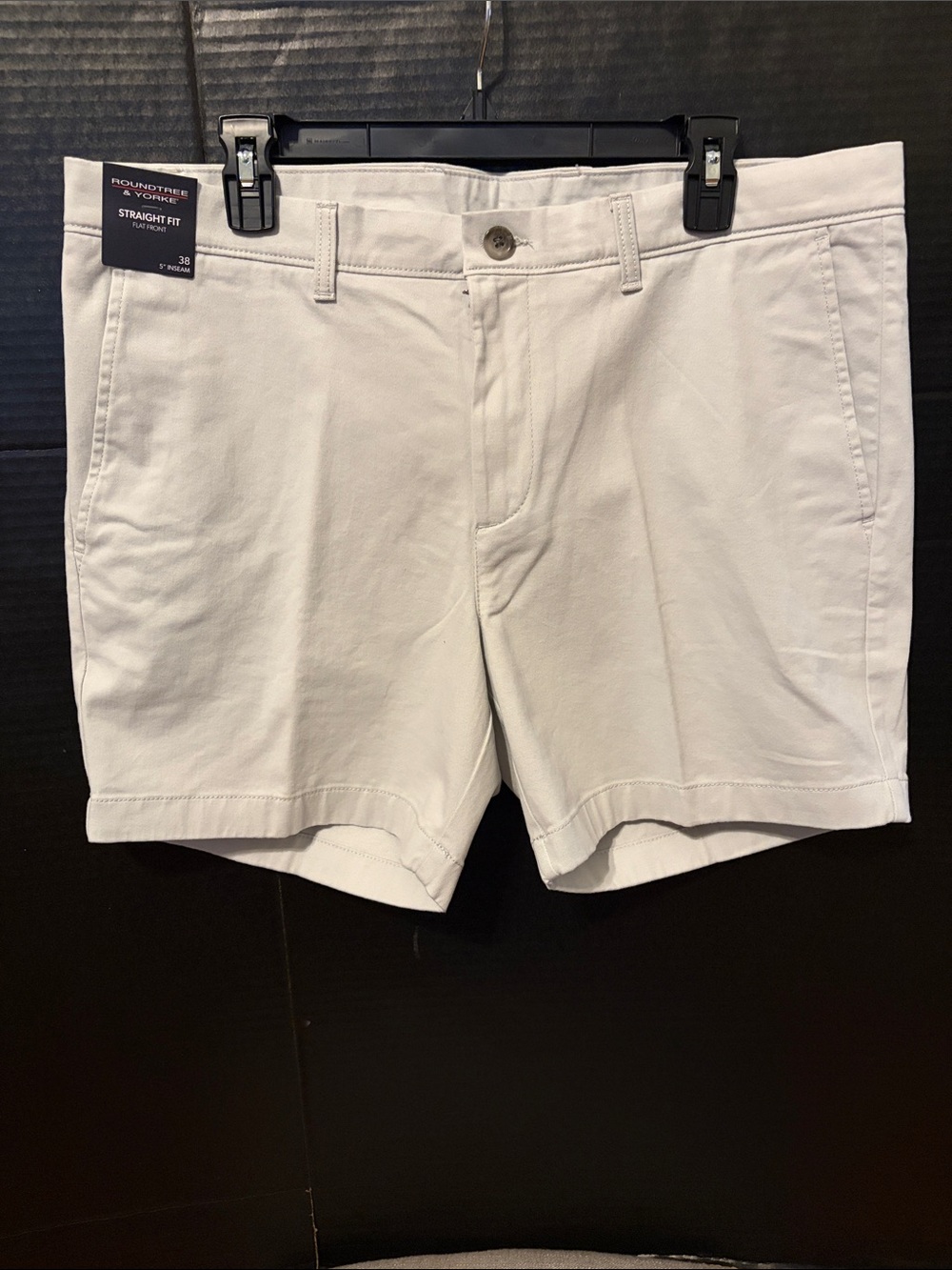 Roundtree & Yorke Men's Flat Front Shorts - Glacier Gray